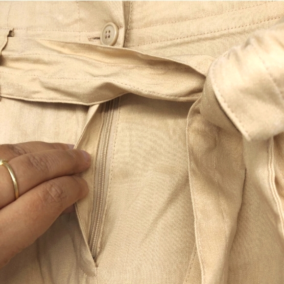 NWT Calvin Klein Tan Paperbag Trousers size 14 - Picture 6 of 6